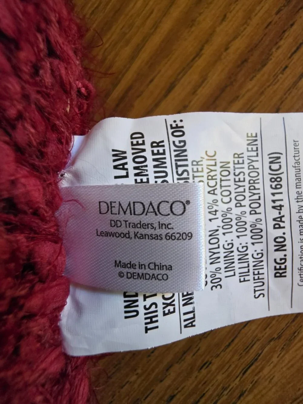 DEMDACO Giving Collection Burgundy Knit Weighted Heart Pillow 1.8 lbs